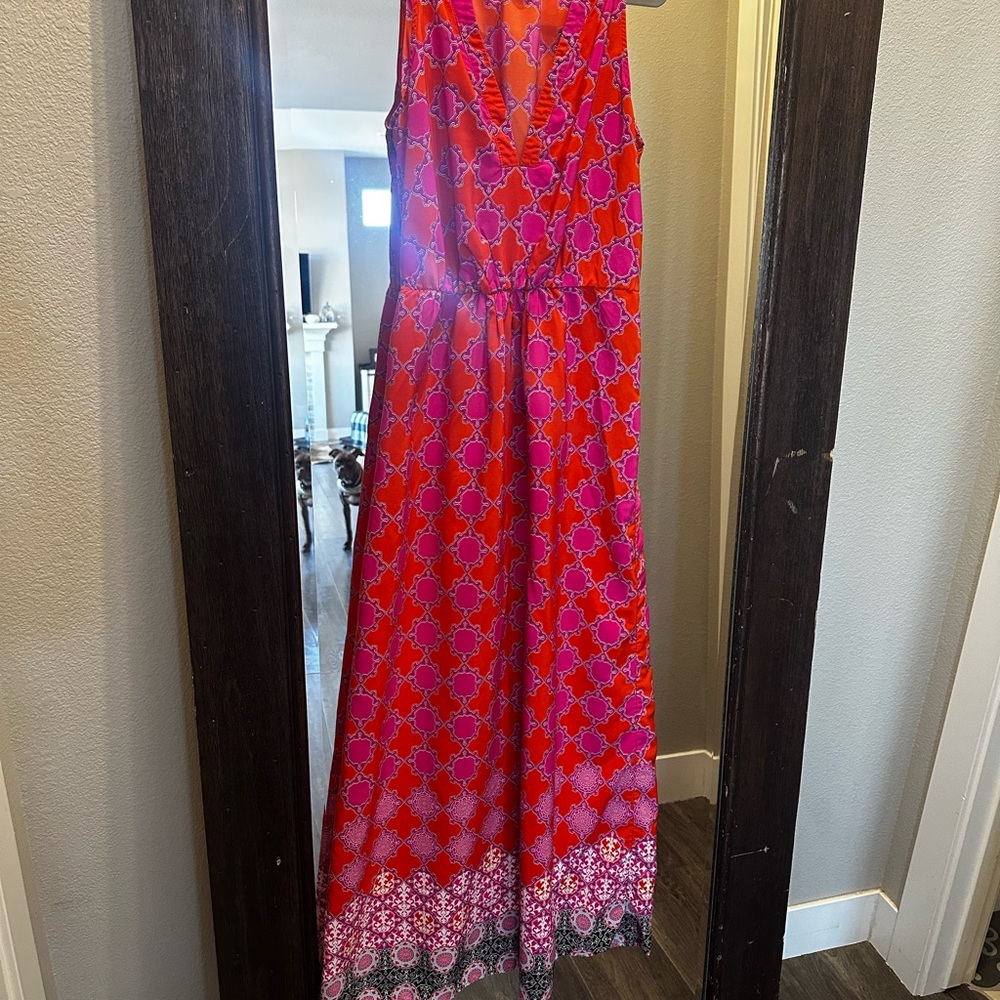 Banana Republic Vibrant Pink and Orange Dress